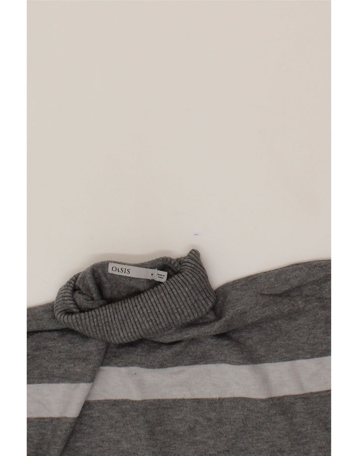 OASIS Womens Oversized Roll Neck Jumper Sweater UK 14 Medium Grey Viscose Vintage Oasis and Second-Hand Oasis from Messina Hembry 