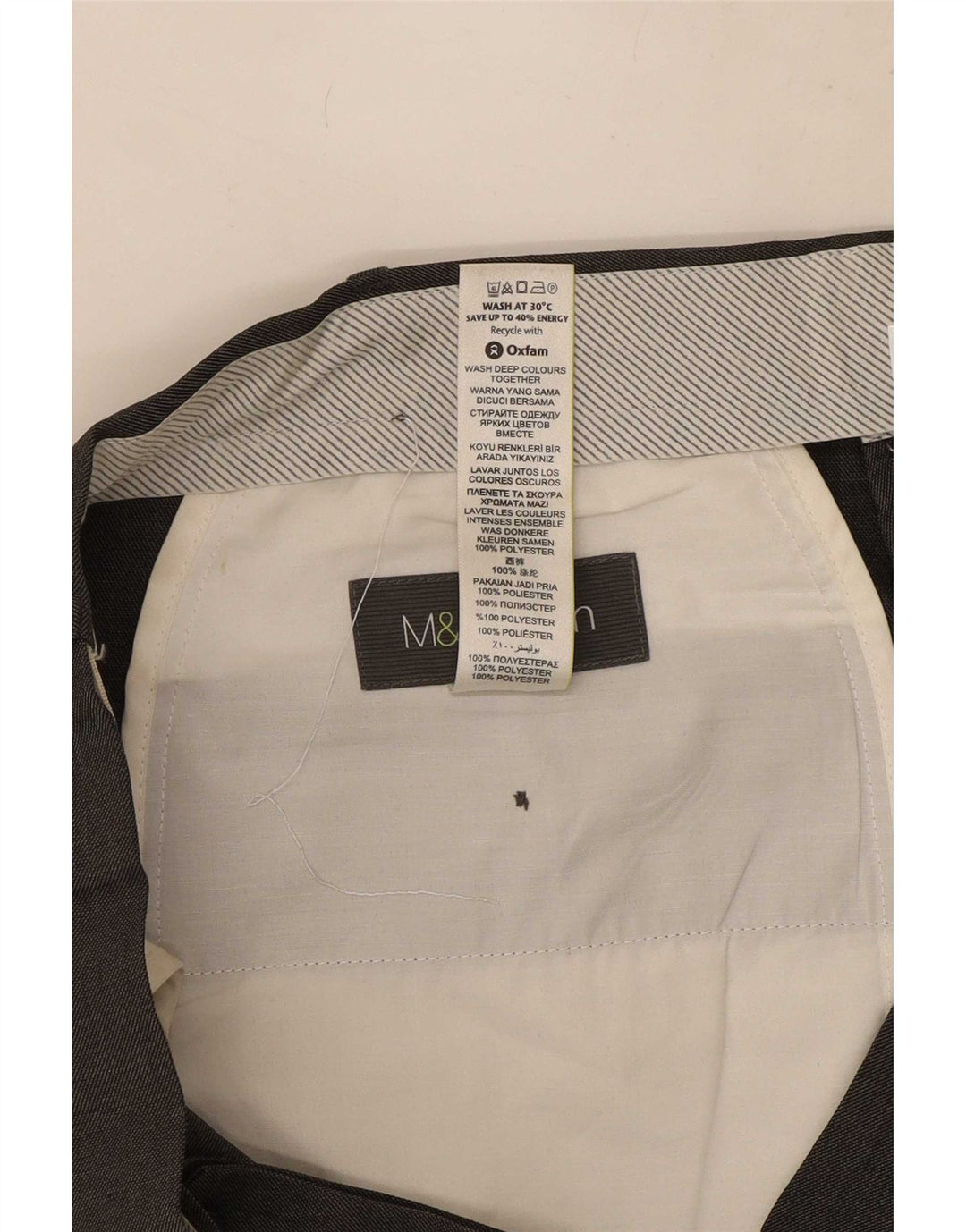Gerade Herren-Anzughose von Marks & Spencer, W44, L29, grau, Polyester