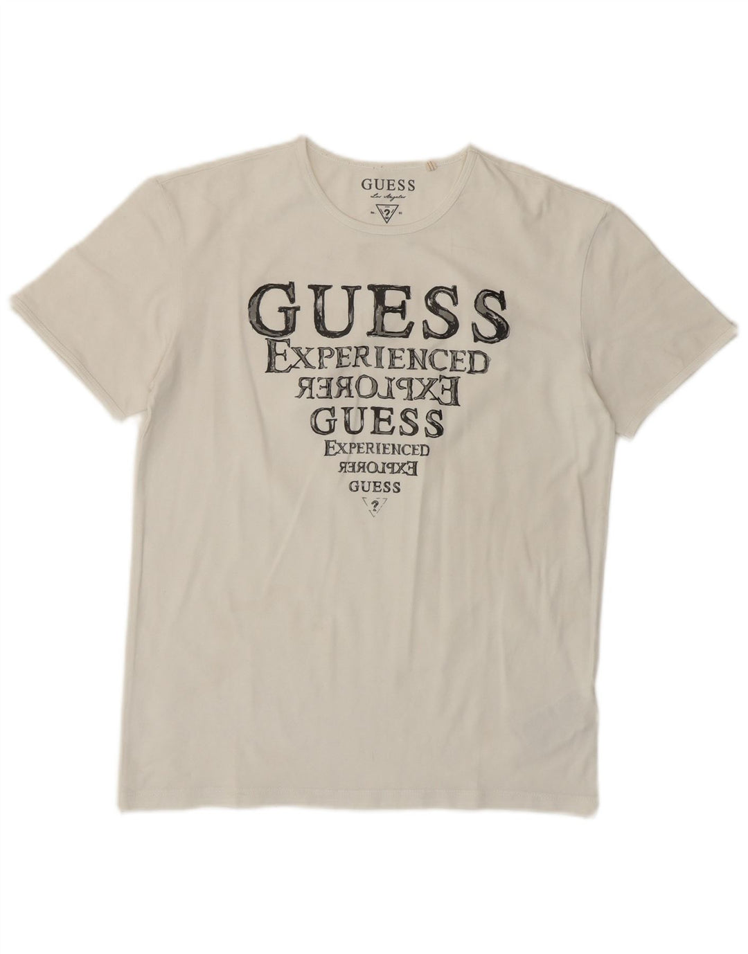 Guess Grafik-T-Shirt-Oberteil für Damen, EU 38, mittelweiß, Baumwolle, klassisch