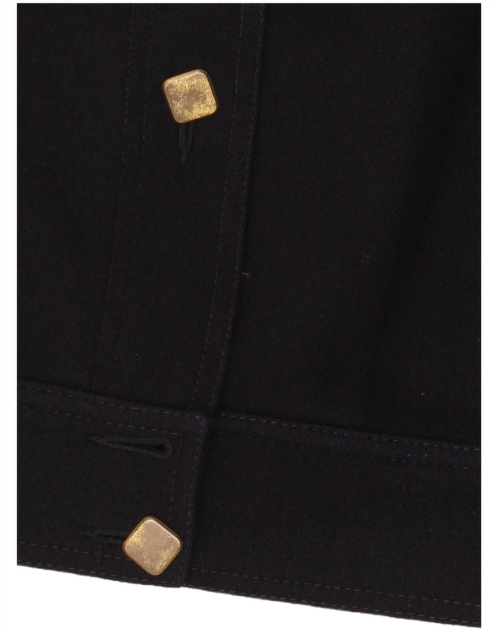 Vintage Damen Cardigan Top IT 42 Medium Marineblaue Wolle