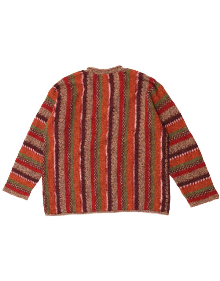 Esprit Herren-Pullover mit V-Ausschnitt, groß, mehrfarbig, gestreift, Wolle