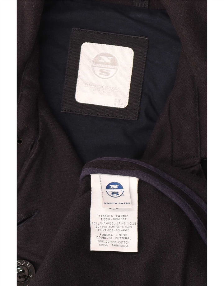 North Sails Damen Pea Coat UK 14 Large Marineblaue Wolle Classic