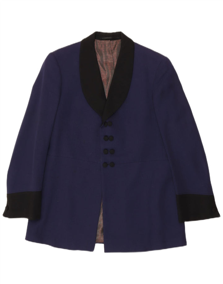 Vintage Herren Blazer Jacke UK 38 Medium Navy Blue Colourblock