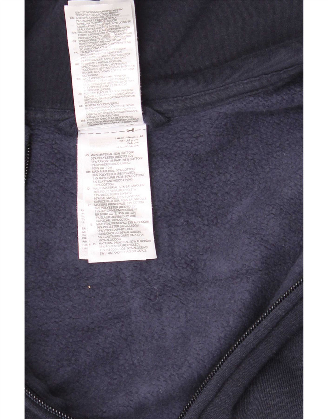 Adidas Herren-Kapuzenpullover mit Reißverschluss, mittlere marineblaue Baumwolle