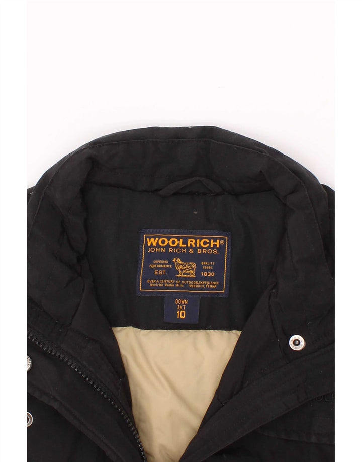 Wattierte Jacke für Jungen von Woolrich, 9–10 Jahre, schwarze Baumwolle