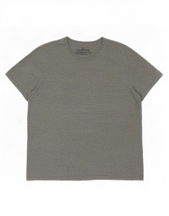 Tommy Hilfiger Herren-T-Shirt-Oberteil aus mittelgrau gefleckter Baumwolle