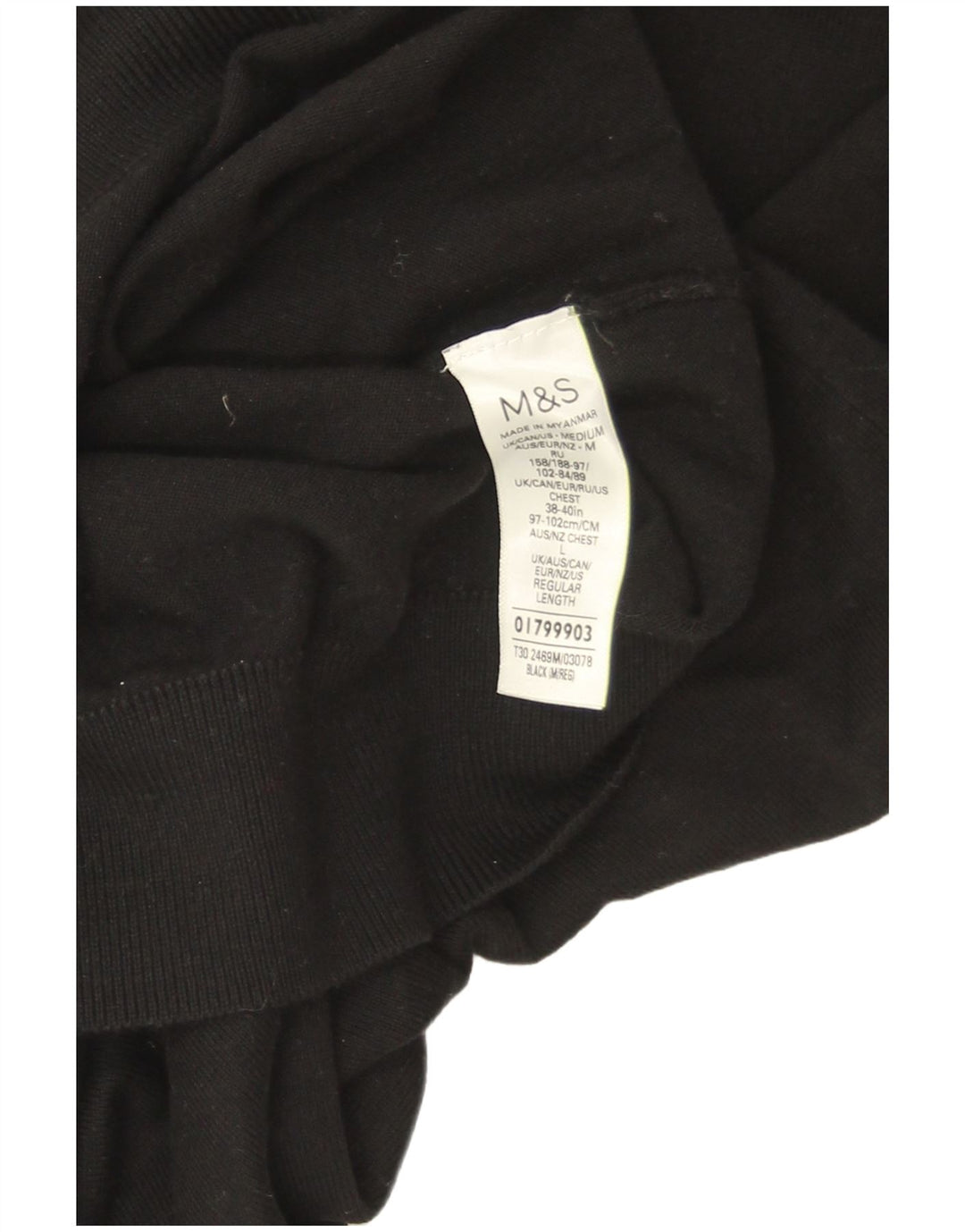 Marks & Spencer Damen-Pullover mit Rollkragen, Gr. 14, mittelschwarz, Baumwolle