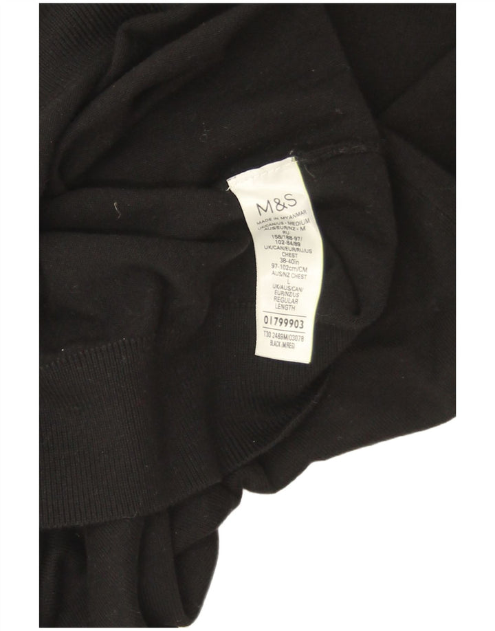 Marks & Spencer Damen-Pullover mit Rollkragen, Gr. 14, mittelschwarz, Baumwolle