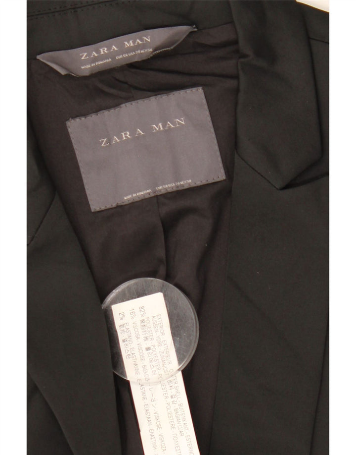 Zara Herren-Blazer mit 2 Knöpfen, EU 50, mittelschwarz, Polyester