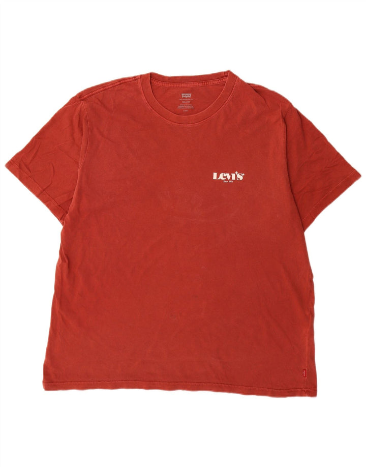 Levi's Herren Relaxed T-Shirt Top Large Rot Baumwolle