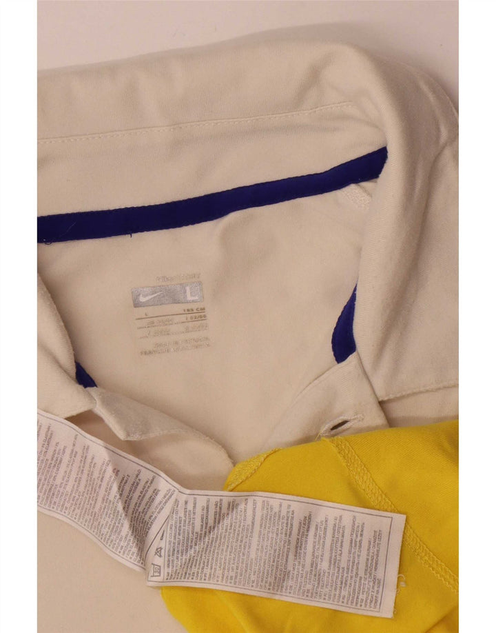 Nike Herren-Poloshirt, groß, gelbes Colourblock-Nylon