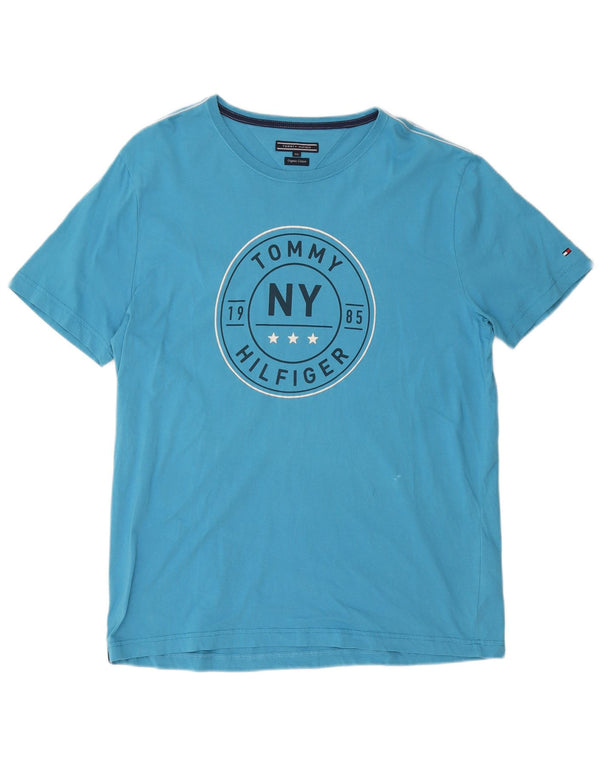 Tommy Hilfiger Herren Grafik T-Shirt Top 2XL Blau Baumwolle