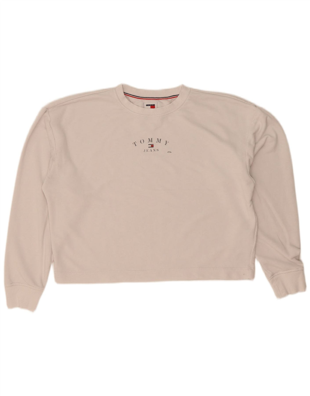 Tommy Hilfiger Damen-Sweatshirt mit Grafik, übergroß, Gr. 10, Größe S, Weiß
