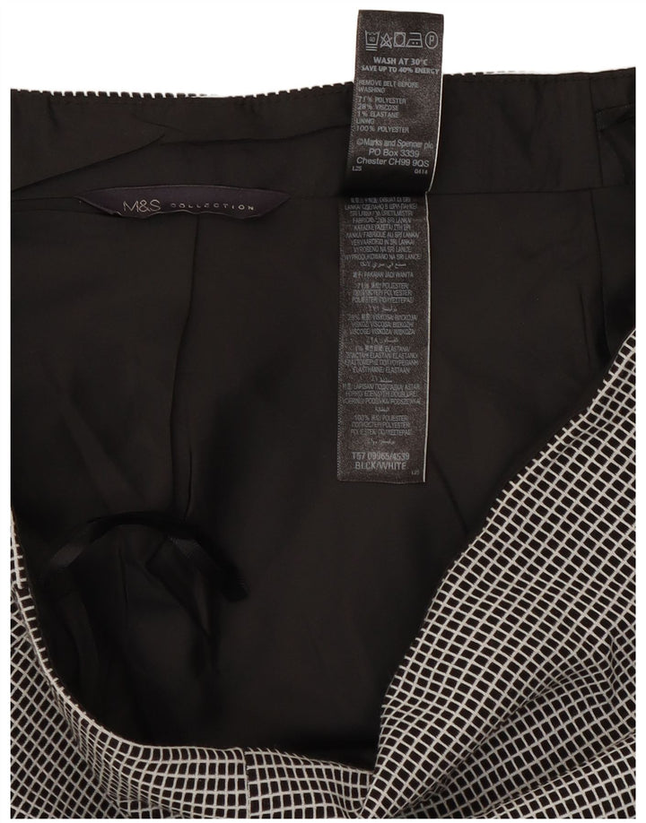 Marks & Spencer Damen Bleistiftrock UK 12 Medium W30 Schwarz kariertes Polyester