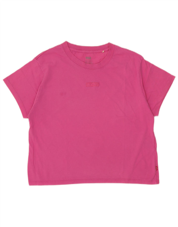 Levi's Damen Crop Oversize T-Shirt Top UK 6 XS Rosa
