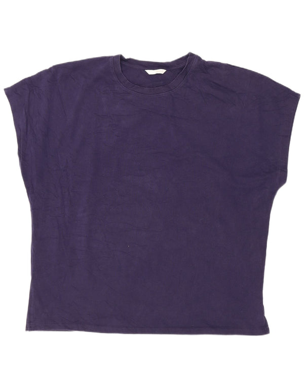 Zara Damen T-Shirt Top UK 18 XL Marineblau