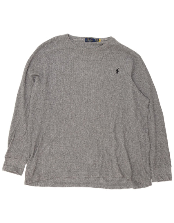 Polo Ralph Lauren Herren-Top, langärmelig, 2XL, graue Baumwolle
