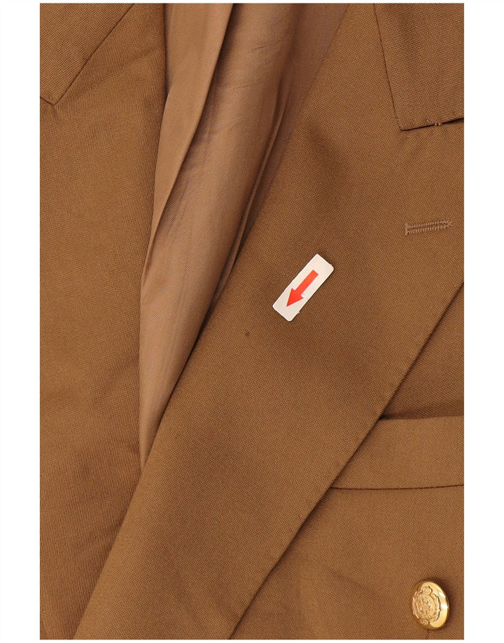 Marks & Spencer Herren Zweireihiger Blazer Jacke UK 42 Große Beige Wolle
