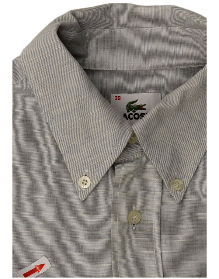 Lacoste Herrenhemd Größe 39 mittelgraue Baumwolle