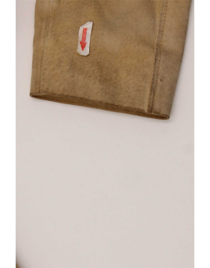 In Extenso Damen-Blazer aus Wildleder mit 2 Knöpfen, UK 14, mittelbeigefarbenes Leder