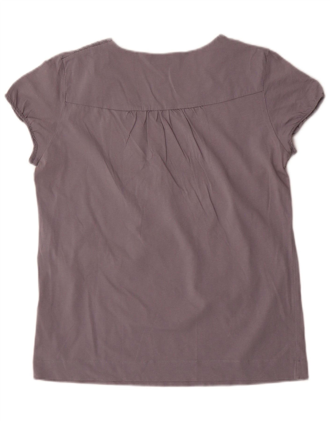 MASSIMO DUTTI Damen Bluse Top UK 14 Große graue Baumwolle