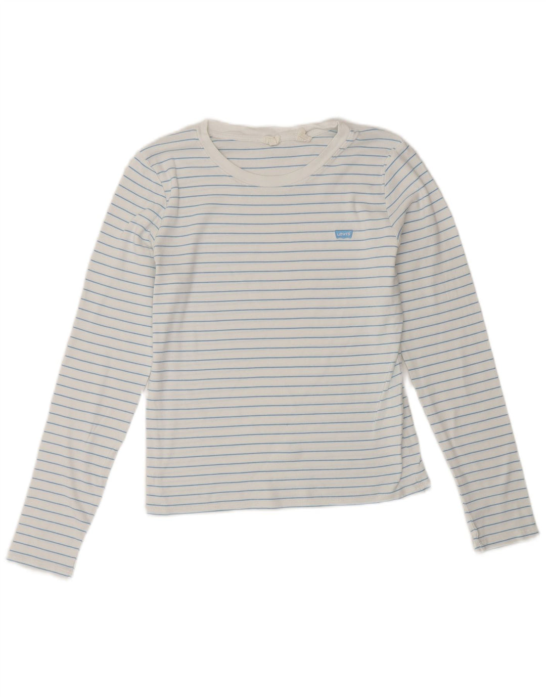 Levi's Damen Top Langarm UK 12 Mittelweiß gestreift