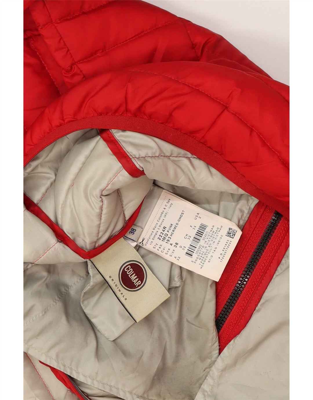 Colmar Damen Wattierte Jacke mit Kapuze IT 38 2XS Rot Polyester