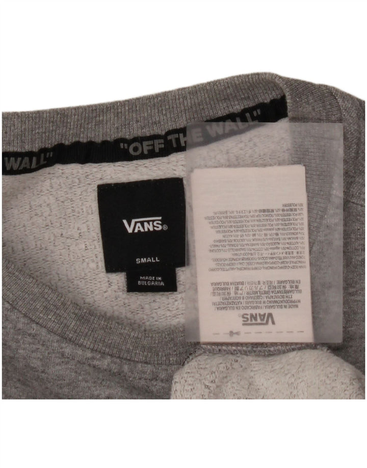 VANS Herren-Sweatshirt mit Grafik, Größe S, graue Baumwolle