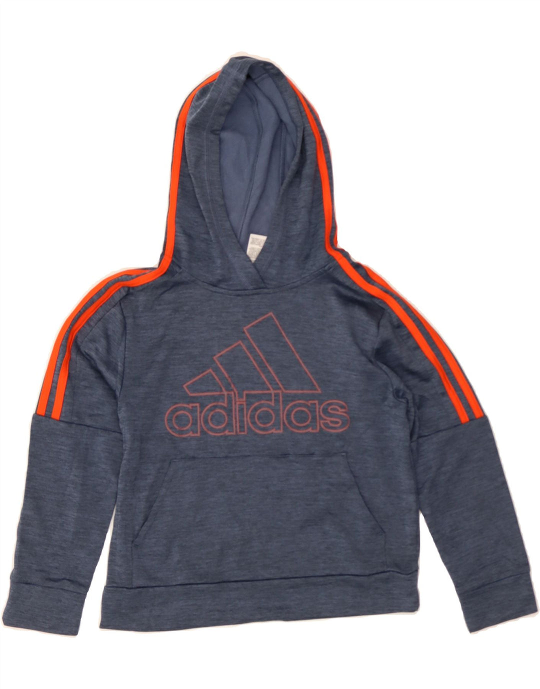 ADIDAS Boys Graphic Hoodie Jumper 7-8 Years Small Navy Blue Polyester Vintage Adidas and Second-Hand Adidas from Messina Hembry 