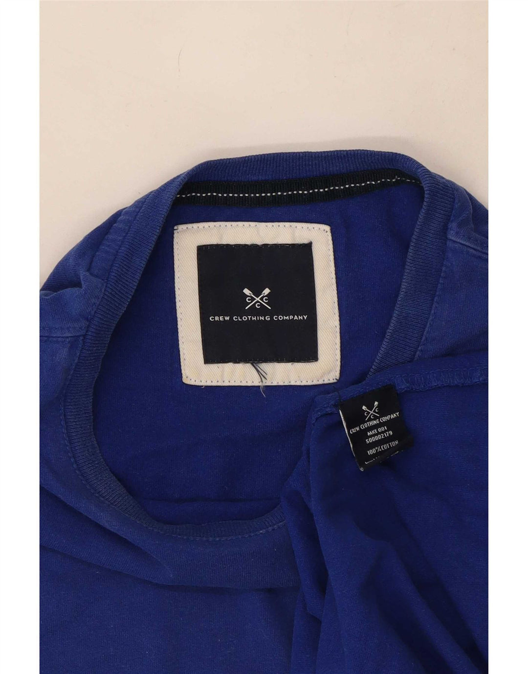 Crew Clothing Herren T-Shirt Top Mittelblau