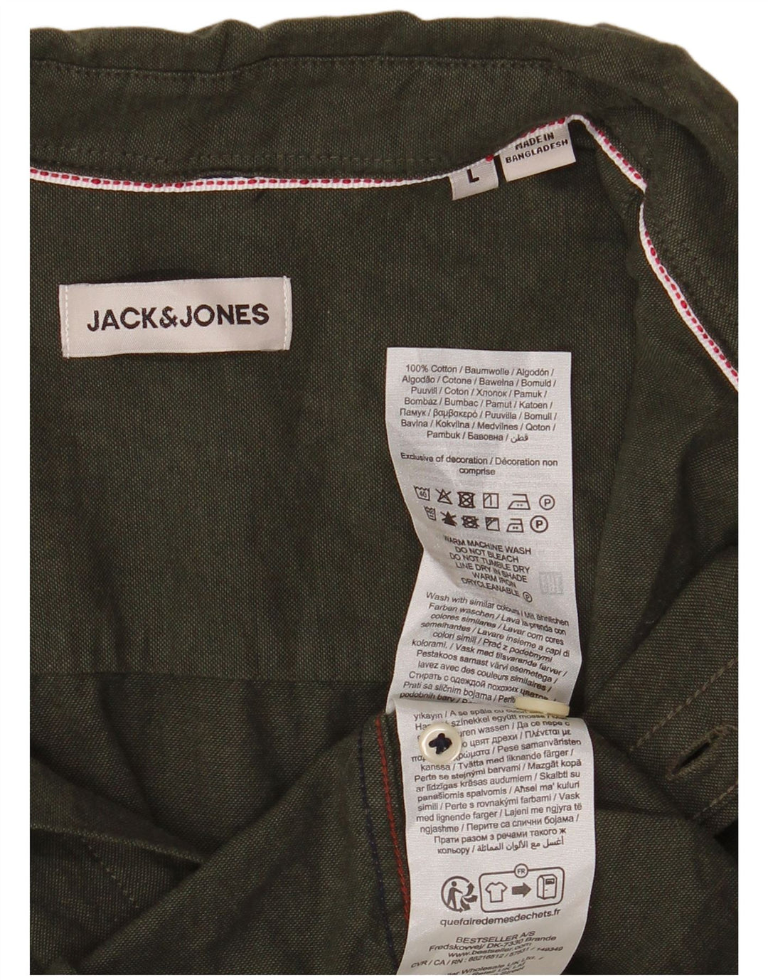 Jack & Jones Herren-Hemd, groß, Khaki, Baumwolle