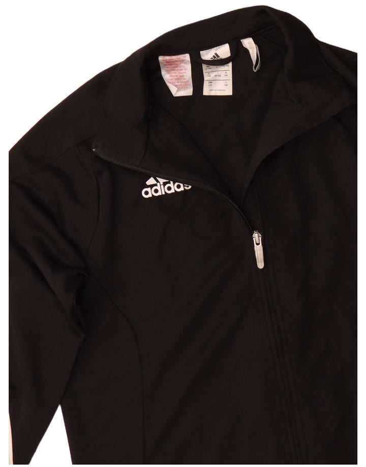 Adidas Jungen Climalite Trainingsanzug Top Jacke 13-14 Jahre Schwarz Polyester