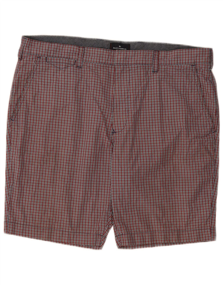 Marks & Spencer Herren-Chinoshorts W38 XL, rote Gingham-Baumwolle