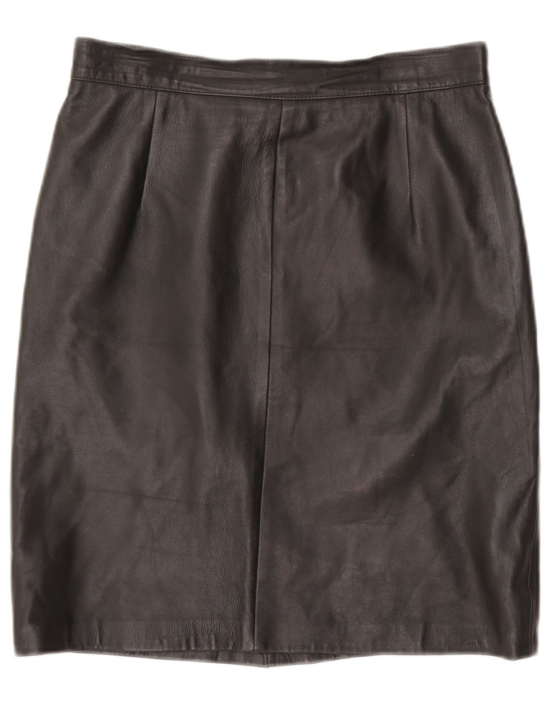 Vintage Damen Lederrock IT 46 Groß W32 Schwarzes Leder