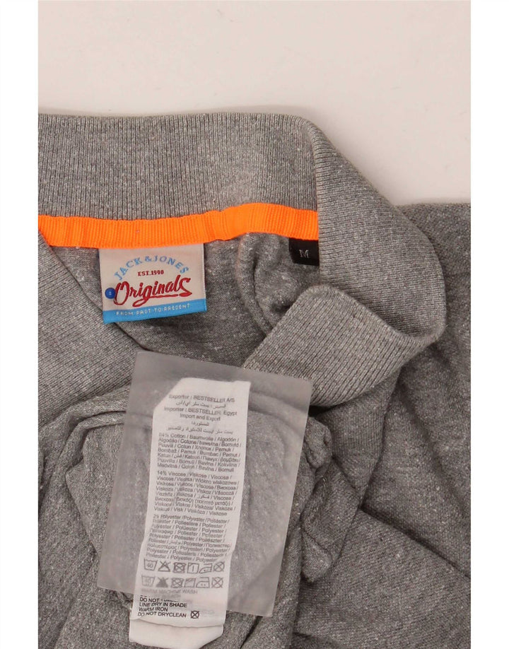 Jack & Jones Herren-Poloshirt mit Grafik, mittelgrau gefleckte Baumwolle