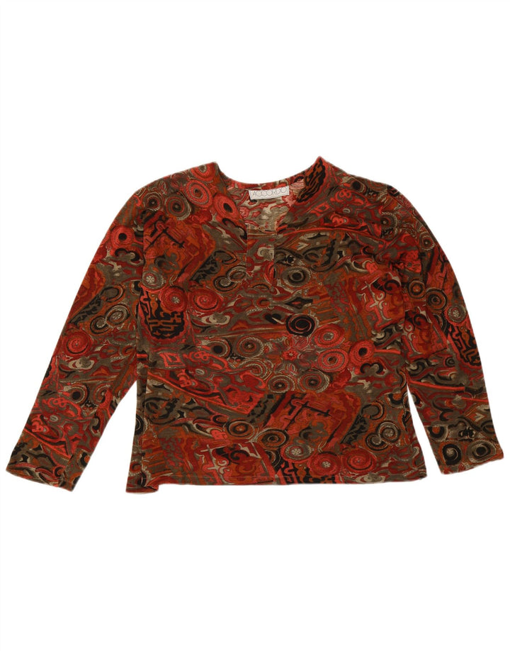ACCORDO Damen Top Langarm UK 14 Large Mehrfarbig Geometrisch