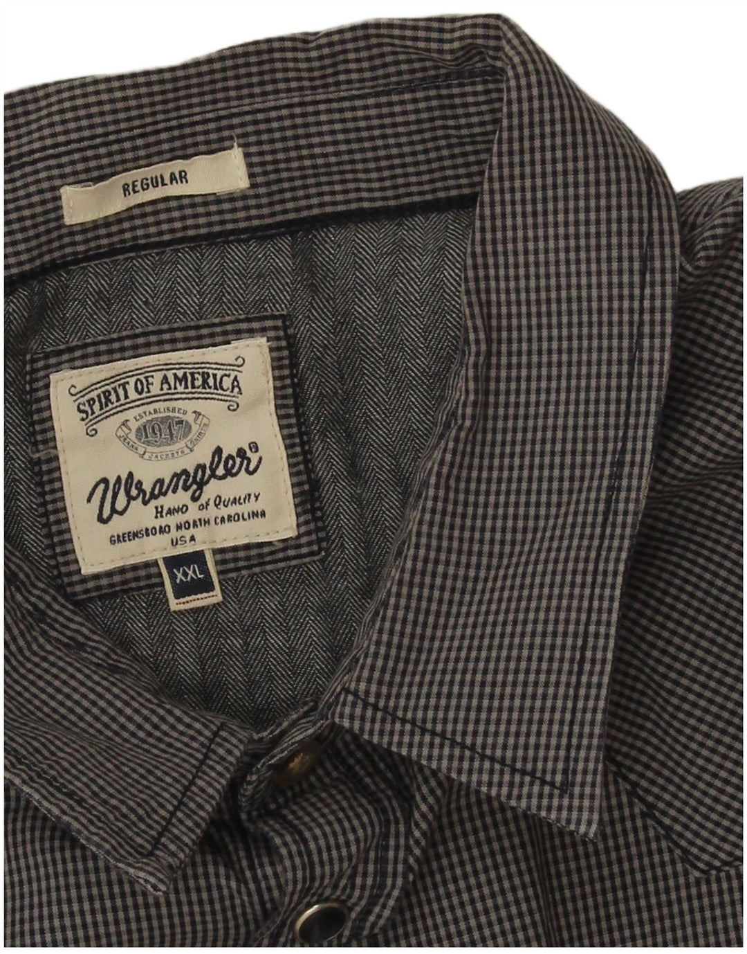 Wrangler Mens Western Regular Fit Hemd 2XL Marineblau Gingham Baumwolle