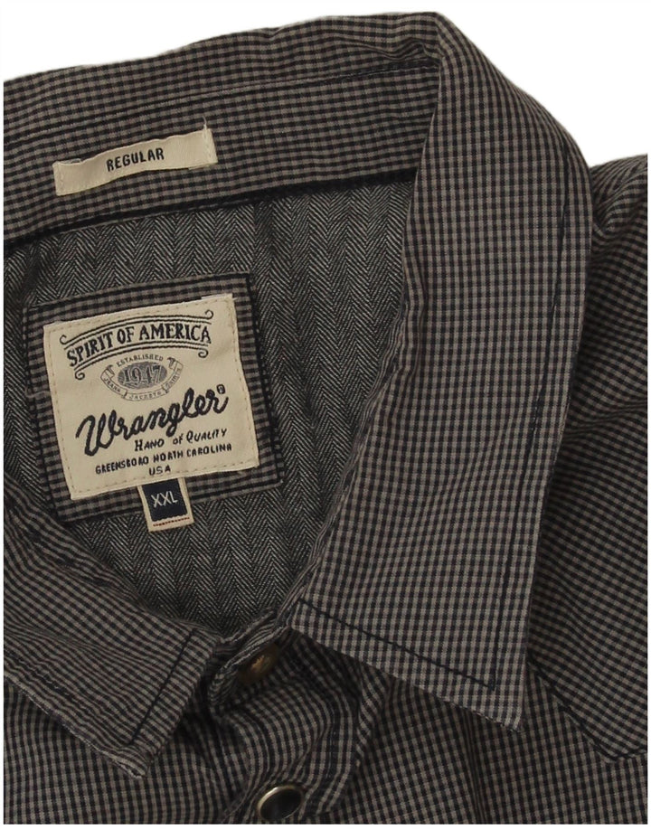 Wrangler Mens Western Regular Fit Hemd 2XL Marineblau Gingham Baumwolle