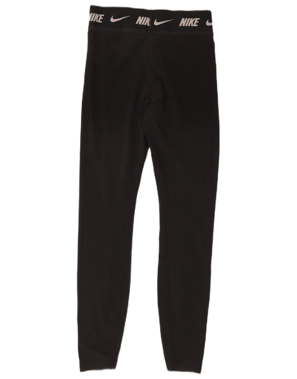 Nike Damen Tight Fit Leggings UK 8 Small Schwarz Baumwolle