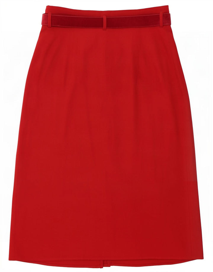 Genny Damen Wickelrock IT 46 Large W32 Rote Wolle
