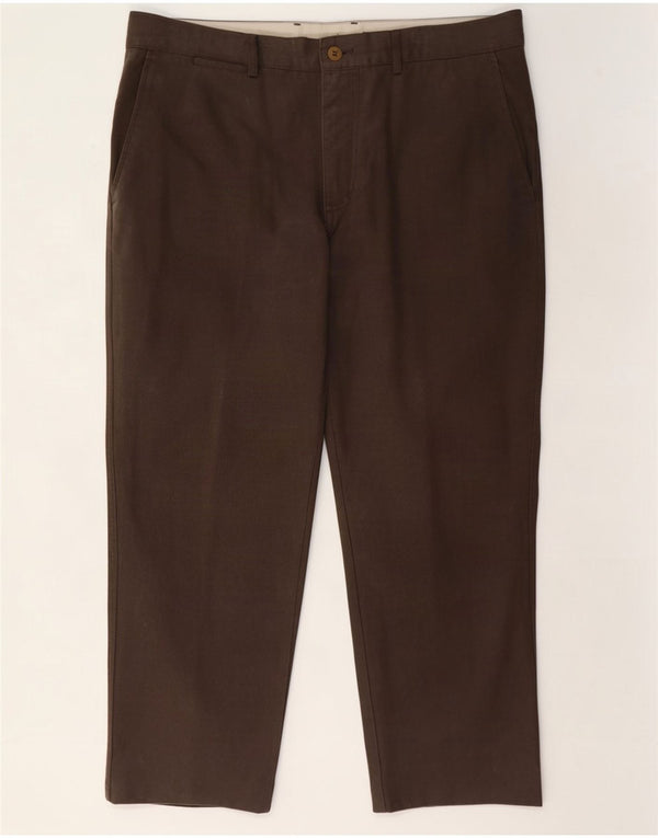 Avirex Mens Straight Chino Trousers W40 L26 Brown Cotton