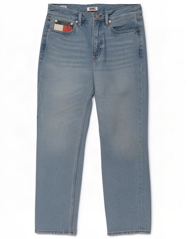 Tommy Hilfiger Damen High Rise Straight Jeans W26 L27 Blaue Baumwolle