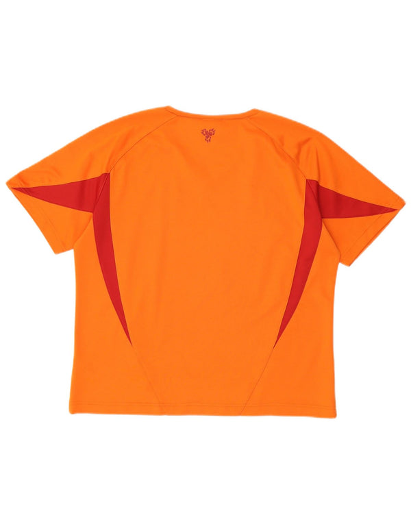 Jack Wolfskin Damen T-Shirt Top UK 18 XL Orange Colourblock Polyester
