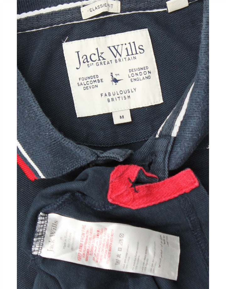Jack Wills Herren-Poloshirt mit klassischer Passform, mittelmarineblaue Baumwolle