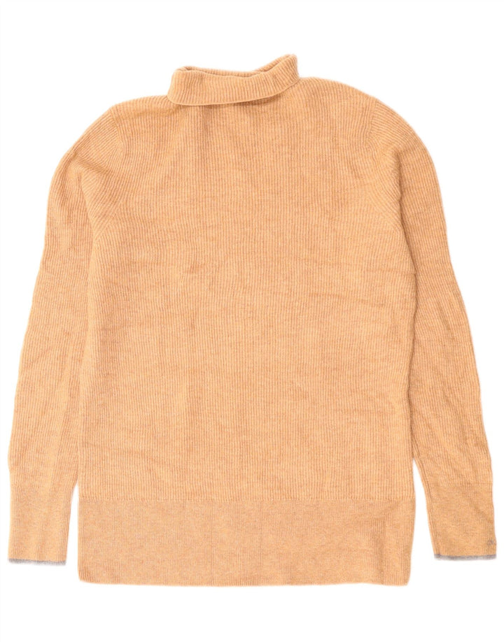 Calvin Klein Damen-Pullover mit Rollkragen, UK 14, große beige Wolle