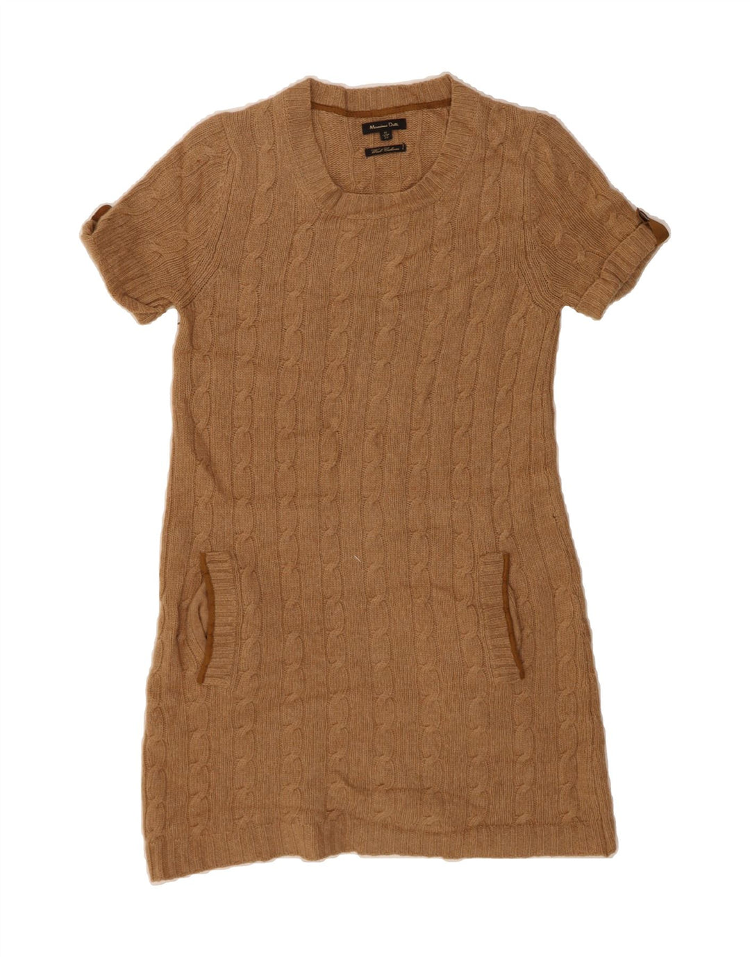 MASSIMO DUTTI Womens Short Sleeves Jumper Dress UK 12 Medium Brown Vintage Massimo Dutti and Second-Hand Massimo Dutti from Messina Hembry 