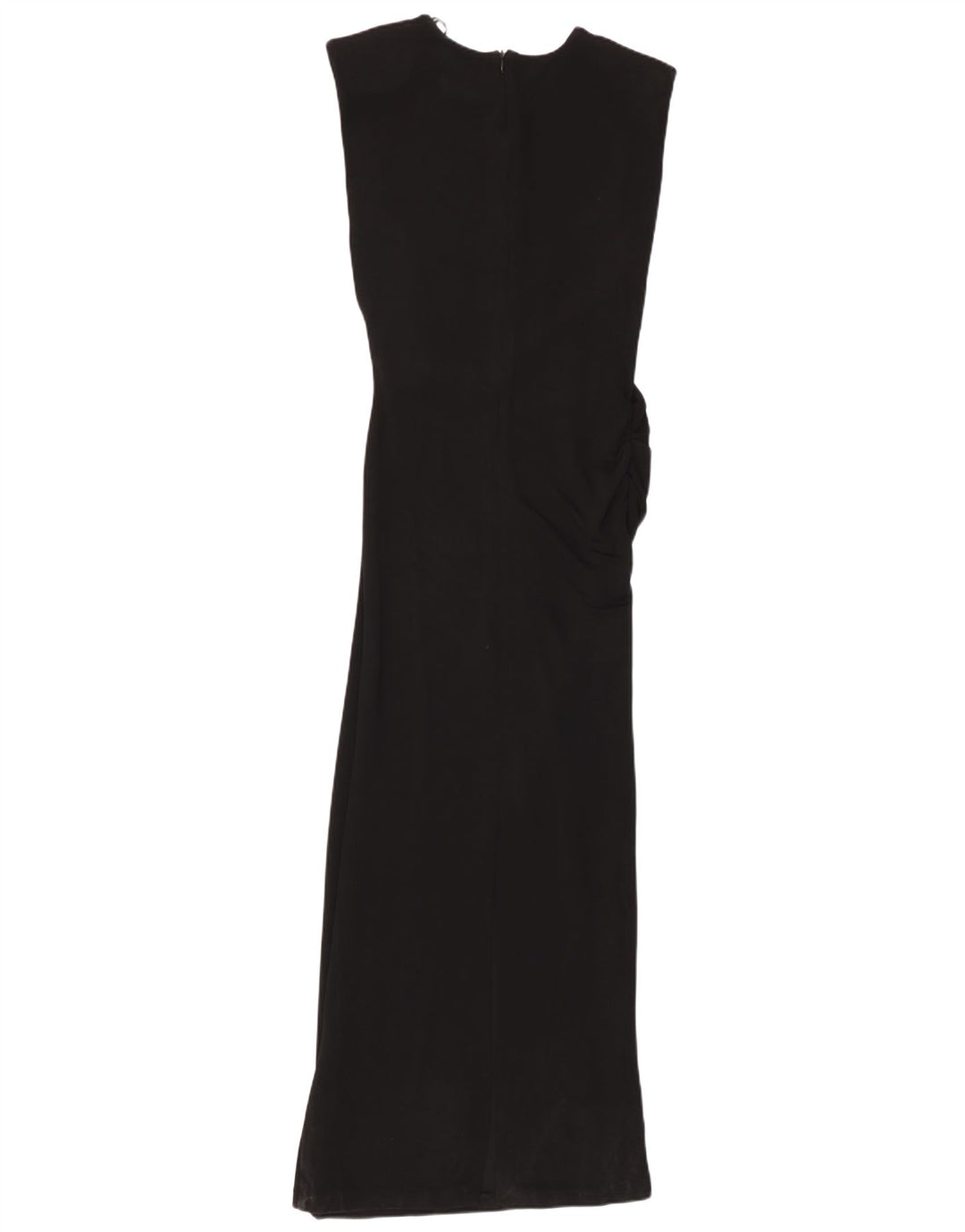 Zara Damen Ärmelloses Maxikleid UK 12 Mittelschwarze Viskose