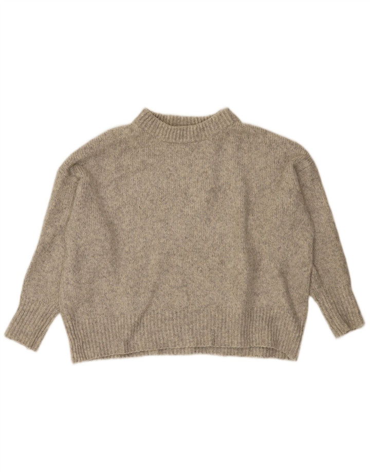Zara Damen-Pullover, übergroß, Rundhalsausschnitt, Gr. 10, Größe S, Grau