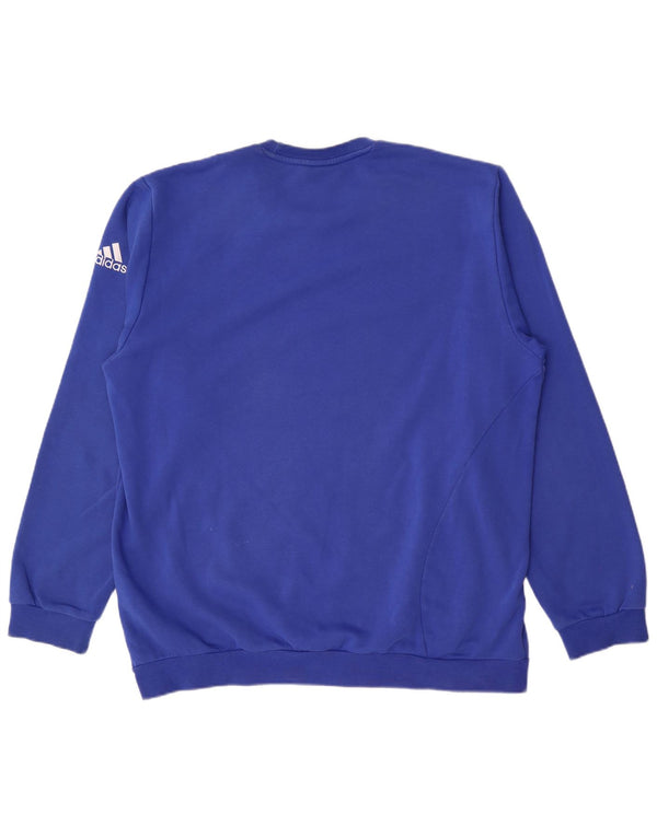 Adidas Mens Sweatshirt Jumper UK 46/48 XL Blue Cotton