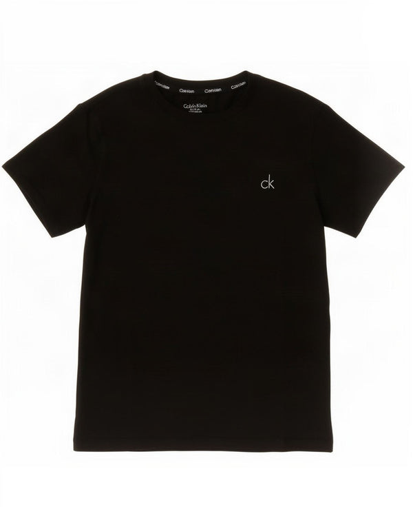 Calvin Klein T-Shirt-Oberteil für Mädchen, 12–13 Jahre, schwarze Baumwolle